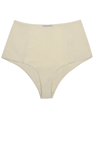 White high waisted bikini bottoms in ivory cream it is reversible with a retro look by Caroline af Rosenborg